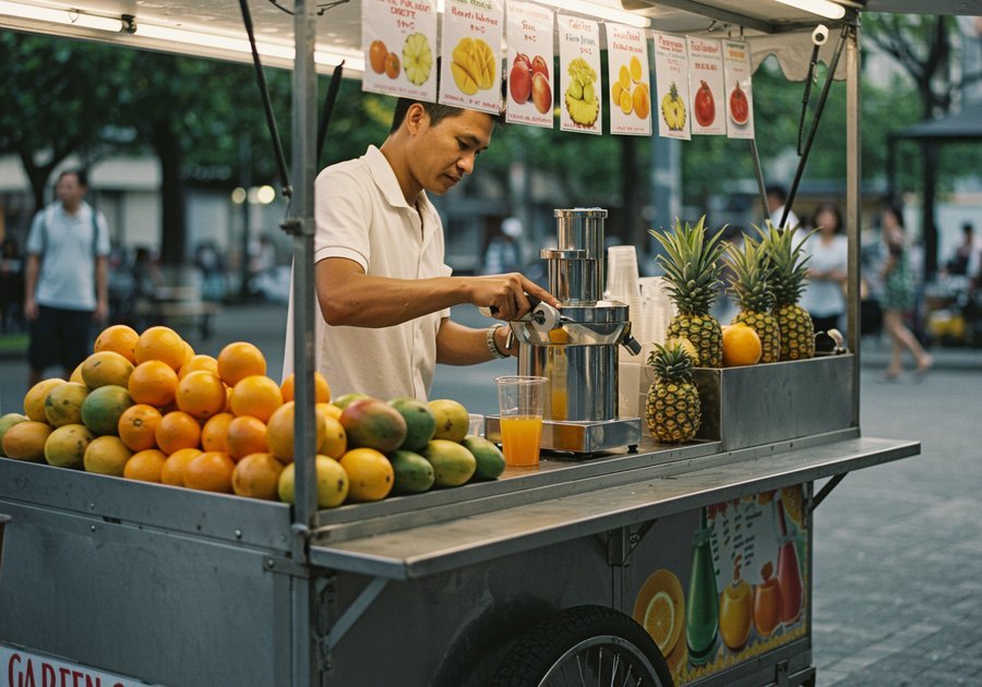 kinh nghiệm mở xe nước ép trái cây